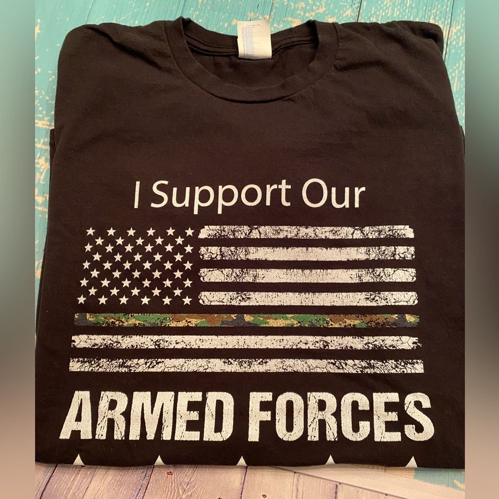 Black Armed Forces Support T-Shirt